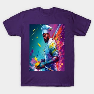 Angry Chef African American Color Splash T-Shirt